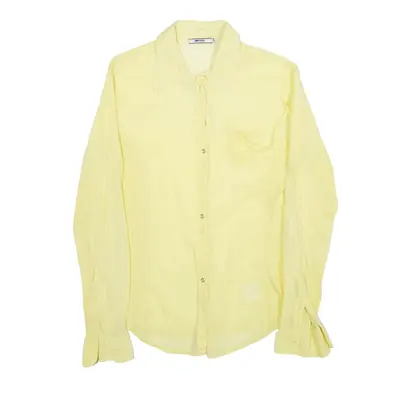 GAS Plain Shirt Yellow Long Sleeve Womens S