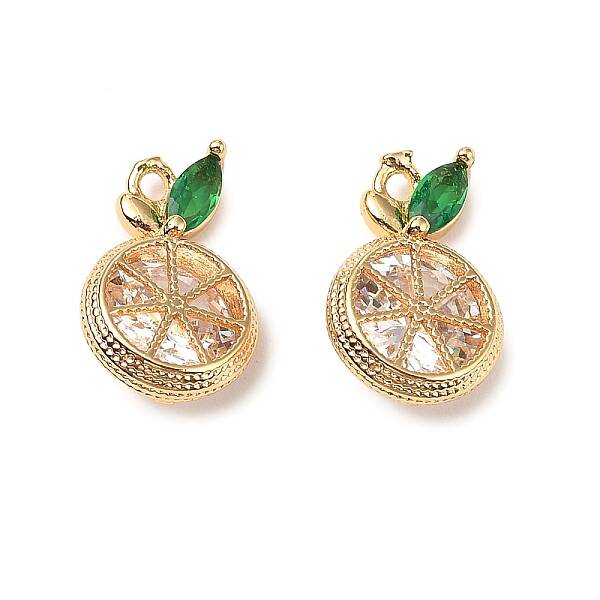 Brass Micro Pave Cubic Zirconia Charms