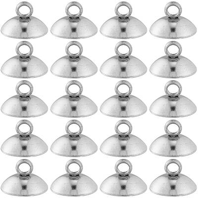 100Pcs 304 Stainless Steel Bead Cap Pendant Bails