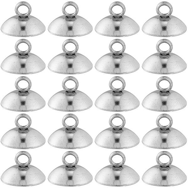 100Pcs 304 Stainless Steel Bead Cap Pendant Bails