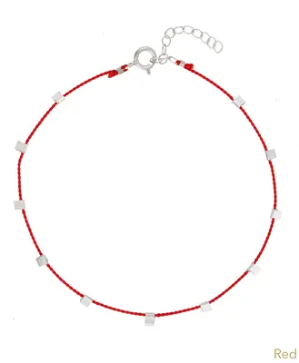 Hilo Anklet | Metal Color: Silver | Color: Red
