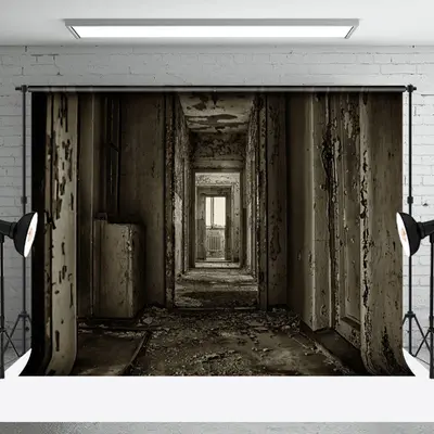 Aperturee Abandoned Decaying Hallway Architecture Backdrop - Aperturee