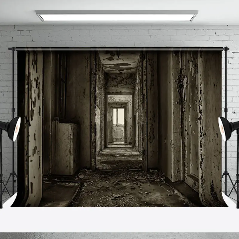 Aperturee Abandoned Decaying Hallway Architecture Backdrop - Aperturee