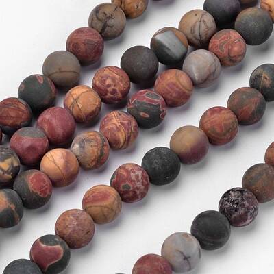 Natural Polychrome Jasper/Picasso Stone/Picasso Jasper Beads Strands