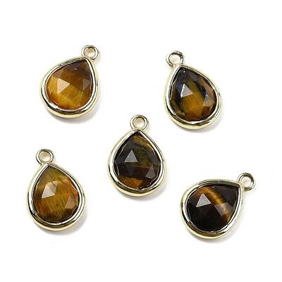 Natural Tiger Eye Faceted Pendants