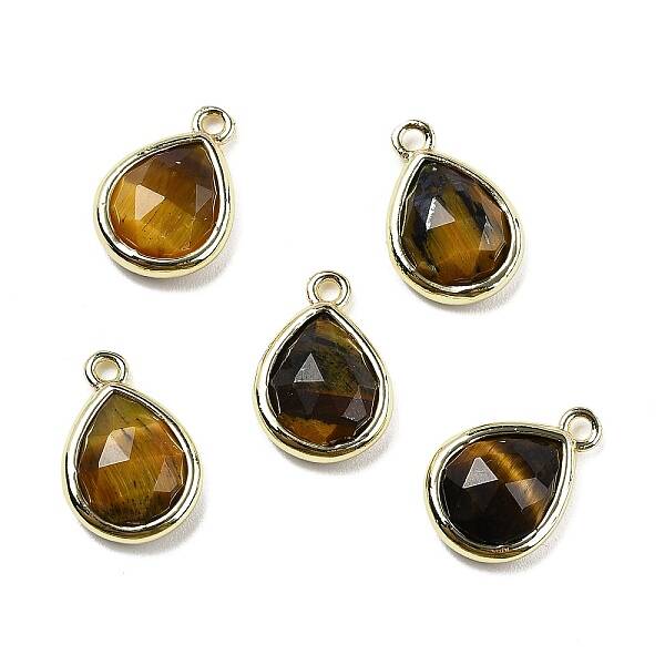 Natural Tiger Eye Faceted Pendants