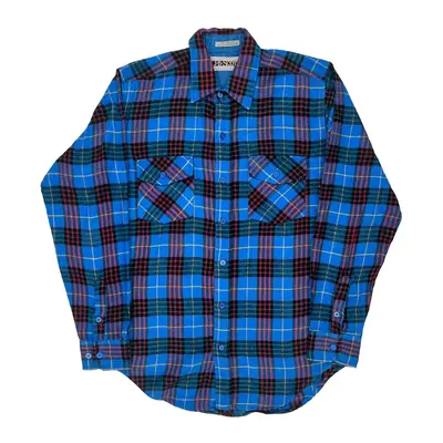 Jb Scott Checked Flannel Shirt - Small Blue Acrylic