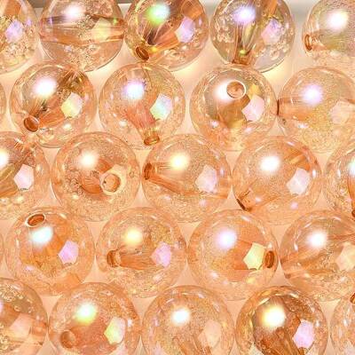 UV Plating Transparent Rainbow Iridescent Acrylic Beads