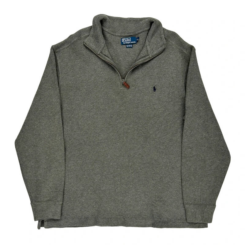 Polo By Ralph Lauren 1/4 Zip - XL Grey Cotton