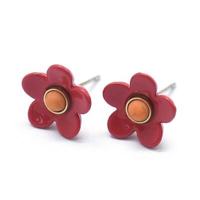 Spray Painted Brass Stud Earrings