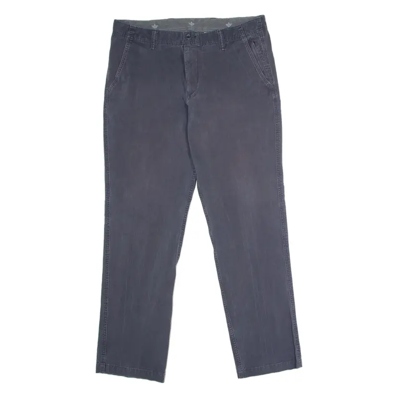 DOCKERS Mens Twill Trousers Grey Slim Straight W36 L32