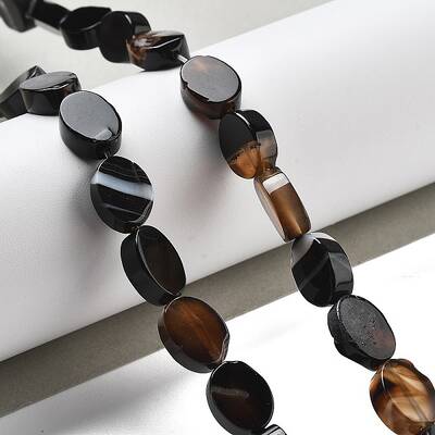 Natural Black Agate Beads Strands