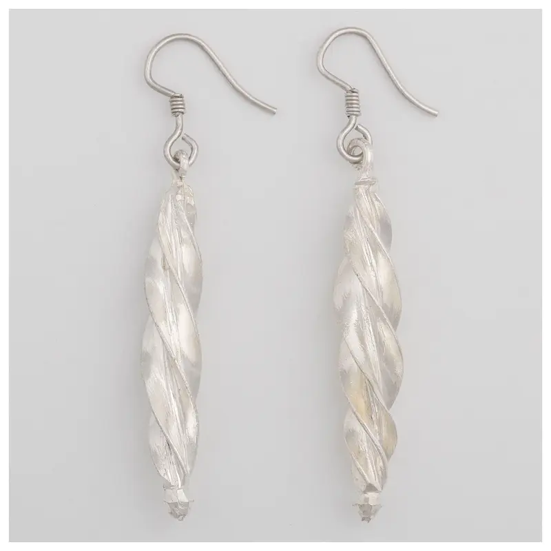 Fulani Spiral Djenne Drop Earrings - Brass
