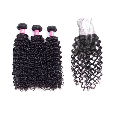ISEE HAIR 10A Grade 100% Human Virgin Hair Water Wave Bundles with Closure Deal