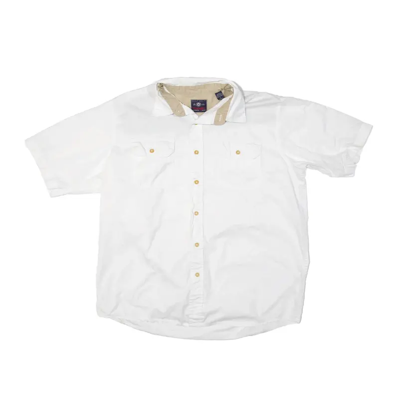 WRANGLER Plain Shirt White Short Sleeve Mens L