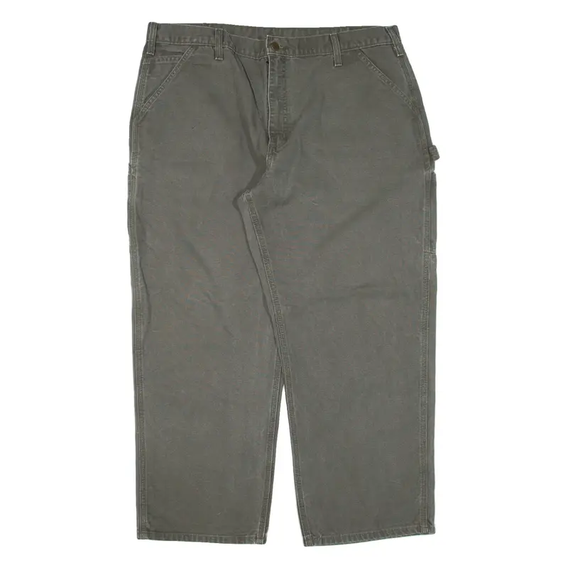 CARHARTT Carpenter Workwear Mens Trousers Green Regular Straight W40 L27