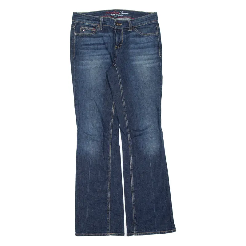TOMMY HILFIGER Womens Jeans Blue Slim Bootcut Stone Wash W32 L33