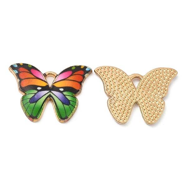 Light Gold Tone Alloy Enamel Pendants