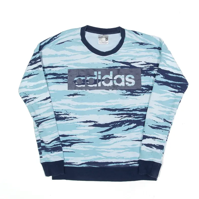 ADIDAS Tiger Stripe Sweatshirt Blue Womens XXS