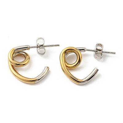 PVD Vacuum Plating 304 Stainless Steel Knot Stud Earrings for Women