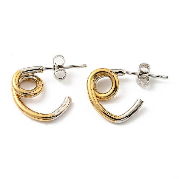 PVD Vacuum Plating 304 Stainless Steel Knot Stud Earrings for Women