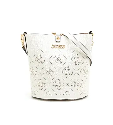 Guess, Amara, Polyester, Fabric Bag, Bucket with 4g Logo, White, HWSG8493010, 21 x 21 x 11 cm