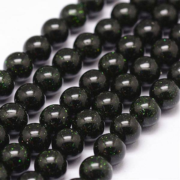 Synthetic Green Goldstone Beads Strands