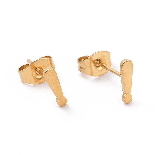 304 Stainless Steel Exclamation Point Stud Earrings for Women Men
