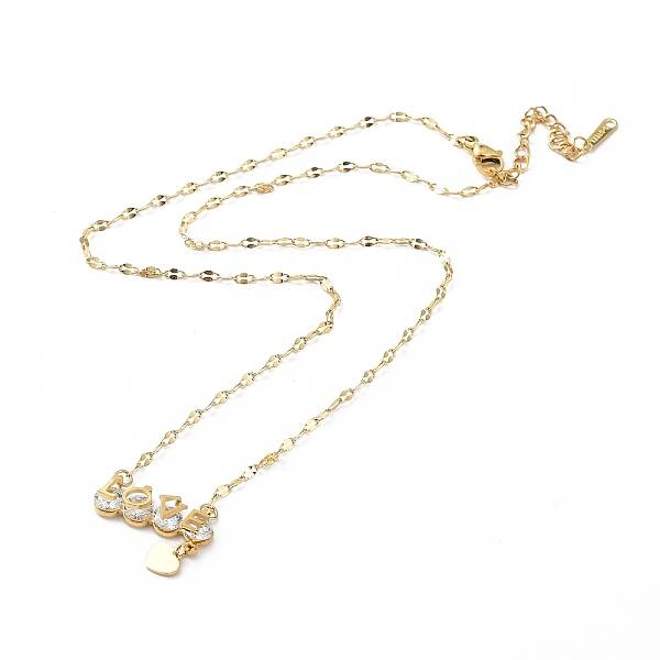 Ion Plating(IP) 304 Stainless Steel with Rhinestone Pendant Necklace