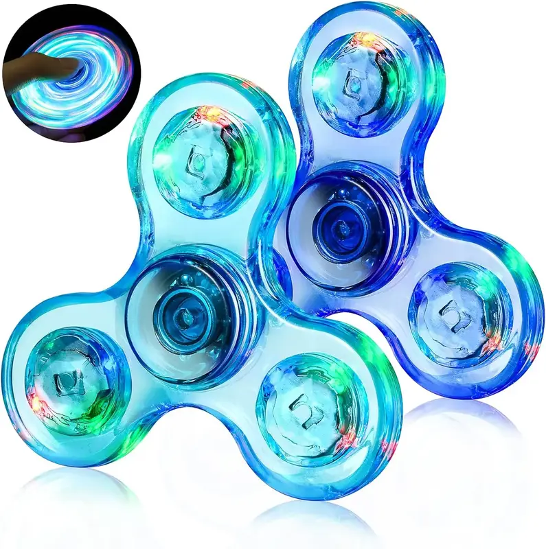 Fidget Spinner for Kids 2 Pack, Light up Sensory Fidget Toys for Boys Girls Teens, Glow Fidget Spinners Classroom Prizes for ...