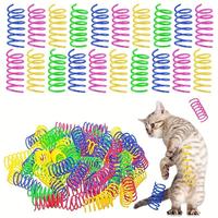 Colorful Cat Spring Toy, 20pcs/set Interactive Cat Spiral Toy, Plastic Springs Coil for Kitten Hunting, Swatting, Biting, , E...