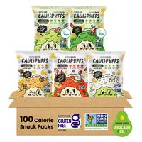 CauliPuffs 5-Pack Variety Snack-sized Bundle: 1 Vegan Salt & Pepper, 1 Vegan Chili Lime, 1 White Cheddar, 1 Habanero Ranch, 1...