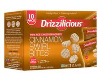 Drizzilicious Cinnamon Swirl Mini Rice Cakes - Gluten-Free, Vegan, Crunchy & Healthy Snack, 90 Calories per Bag, 0.74 oz (Pac...
