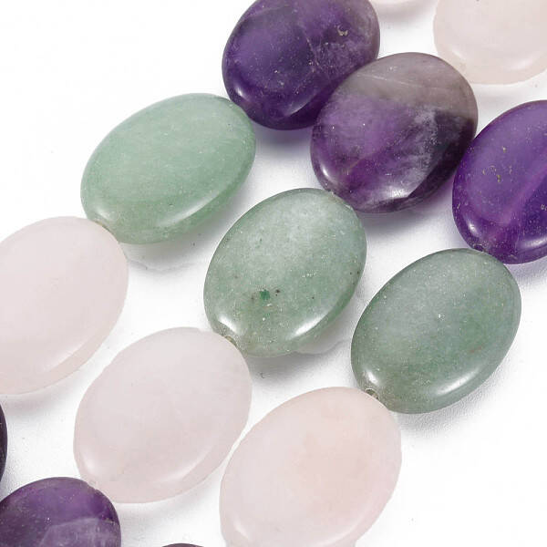 Natural Green Aventurine & Rose Quartz & Amethyst Beads Strands
