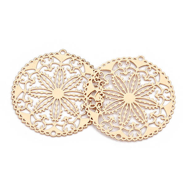 Rack Plating Brass Filigree Pendants