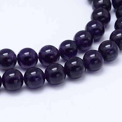 Natural Amethyst Round Bead Strands