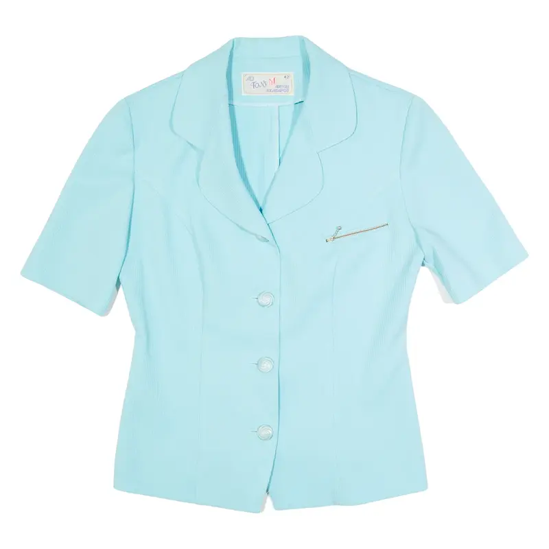 TONY M Womens Blouse Blue V-Neck M