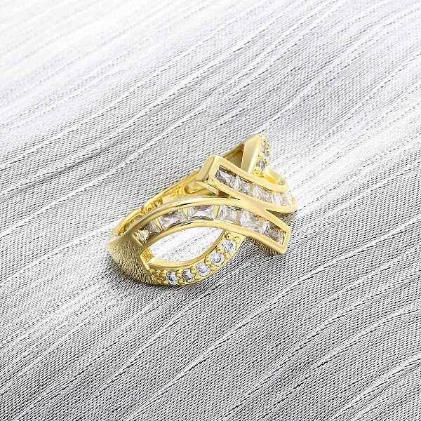 Brass Micro Pave Cubic Zirconia Cuff Rings for Women