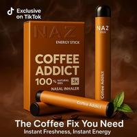 NAZ Electric Nasal Stick - Coffee Addict Energy Boost Sticks 3-Pack Portable Essential Oil Vaporizer for Aromatherapy Sinus R...