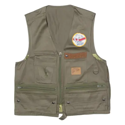 Sportfischer Brevet Fishing Mens Gilet Green Canvas 80s L