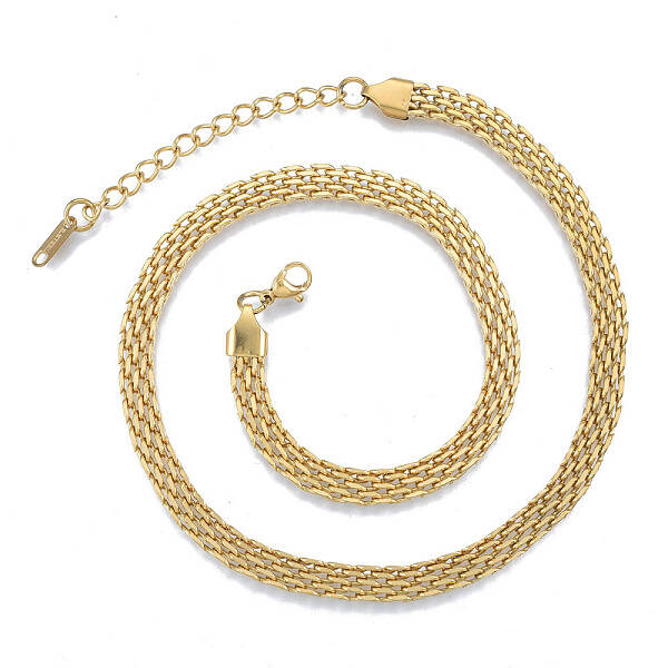 304 Stainless Steel Mesh Chains Necklace for Men Women