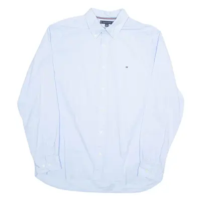TOMMY HILFIGER Mens Plain Shirt Blue Long Sleeve XL