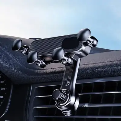 Car Vent Phone Mount Gravity Cell Phone Holder[Never Blocking]Vent With 360 ° Rotating Extension Rod Arm, Hands Free Univers...