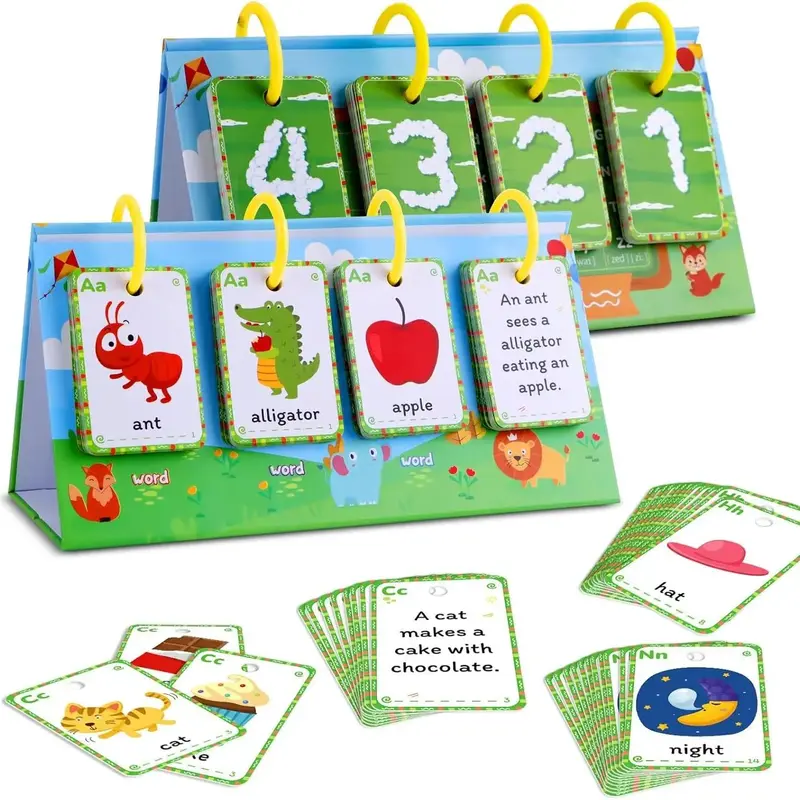 Sentence Building Cards for Kids, 1 Set Phrase Training Flip Chart Flash Cards, Kindergarten Classroom Learning Activity, Edu...