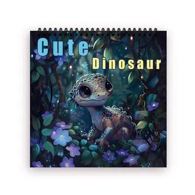 Cute Dinosaur Pattern Coloring Book, 30 Pages Dinosaur Themed Spiral Coloring Book, Art Paper for Adults & Teens, Unique Gift