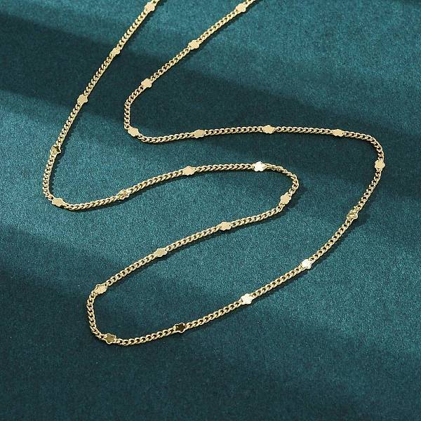 Brass Curb Chains with Star Necklace for Women