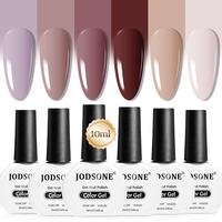 JODSONE 2025 New Upgraded Version 10ml Nude Pink Gel Nail Polish Set 6Colors Fast Drying & Long Lasting Neutral Brown Red Pur...