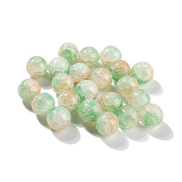Transparent Spray Painting Crackle Glass Beads