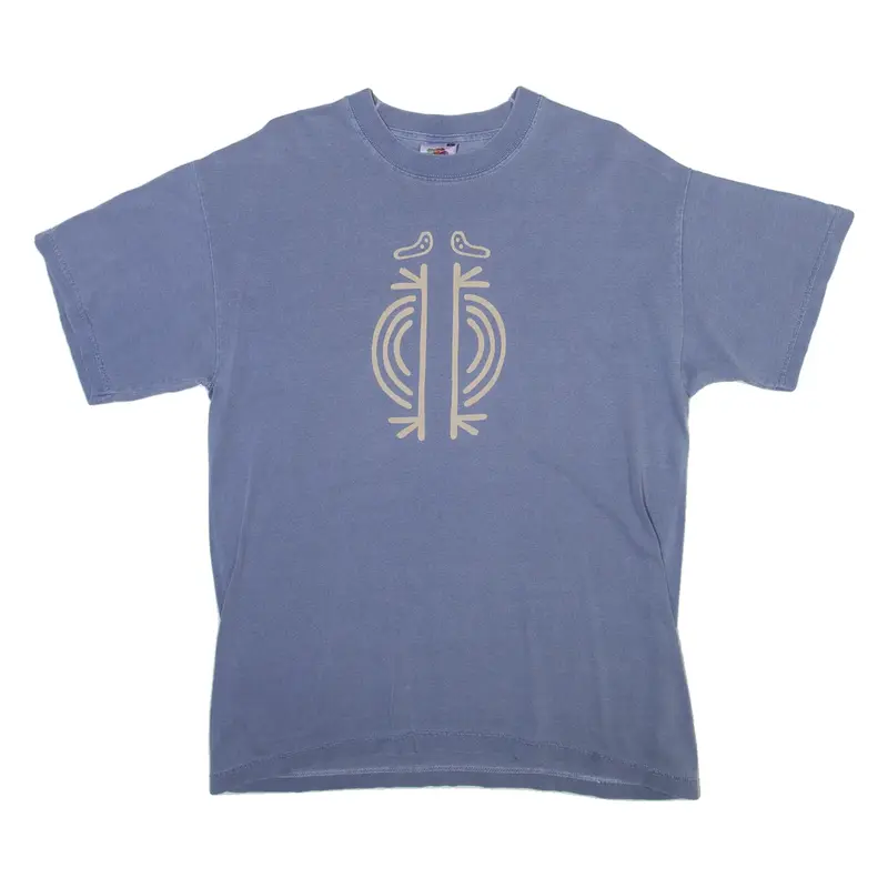 FRUIT OF THE LOOM Abstract Mens T-Shirt Blue L