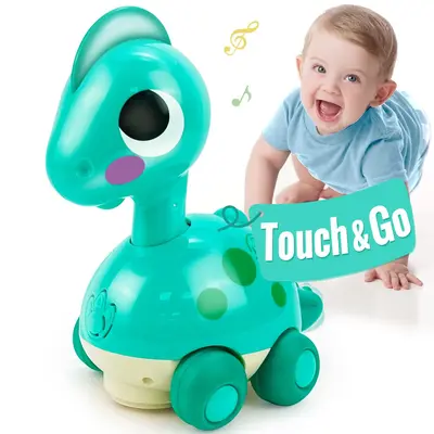 HOLA Crawling Dinosaur Musical Toys, Tummy Time Baby Toy with Music Lights and Motor Activities one Year Old Toys, Infant T...